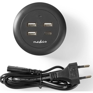 Nedis Multiport Charger 30W USB-C 3xUSB-A Fast <b>Charging</b> Wall Desk <b>Plug</b> - Product Image 2