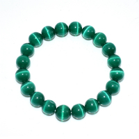 Bracelet œil de chat vert foncé, garantie contre le commerce en gros, 6/8/10mm, haute qualité