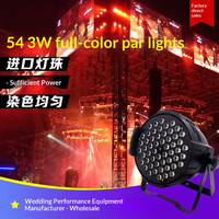 Projecteur PAR LED 54 x 3W pleine couleur 3-en-1 télécommandé pour éclairage de scène et mariages