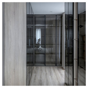 Factory Kitchen <strong>Furniture</strong> Customized Make <strong>Black</strong> Painting Space-Saving Wardrobe <strong>Black</strong> PET <strong>Gloss</strong> Wooden Wardrobe - Product Image 4