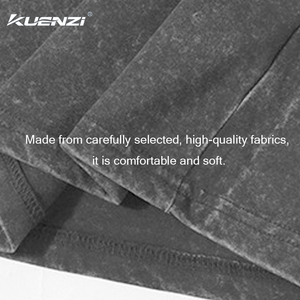 Camiseta Oversize para Hombre Kuenzi, 250GSM, Algodón Lavado, Estilo Vintage, Talla Grande 3XL, Cuello Redondo Relajado, Streetwear, Camiseta Lisa <span class=keywords><strong>de</strong></span> Verano, OEM RTS - Product Image 5