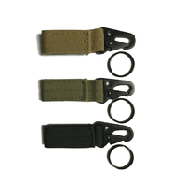 Zwarte korte lanyard, op maat gemaakte metalen zinklegering, gegraveerde tactische riem sleutelhanger, gereedschapskarabijnhaak, rugzak, ademende telefoonriem