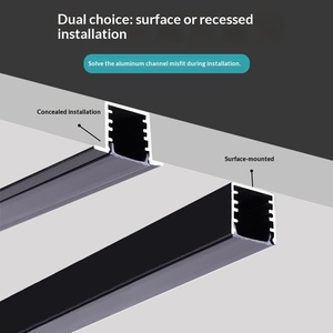 Barre lumineuse linéaire en alliage d'aluminium <span class=keywords><strong>noir</strong></span> série 6000, design à fente, CRI 95 élevé, pour montage suspendu ou en saillie, garantie 3 ans - Product Image 5