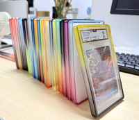 Pelindung Kartu Graded TPU 35pt dengan Panel Belakang Transparan, Glitter Warna Gradasi Campuran, Pelindung Slab PSAd dengan Panel Belakang