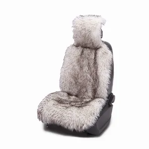 Russia Hot Sale Washable Fluffy Faux Fur Car Seat Covers Front Seats Only Fit For Most Vehicles