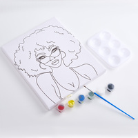Neues Design Mini Diy Gemälde von Number Kit Afrikanische Frau mit Sonnenbrille 20 X25cm Gerahmte handgemachte Farbe nach Zahlen für Anfänger