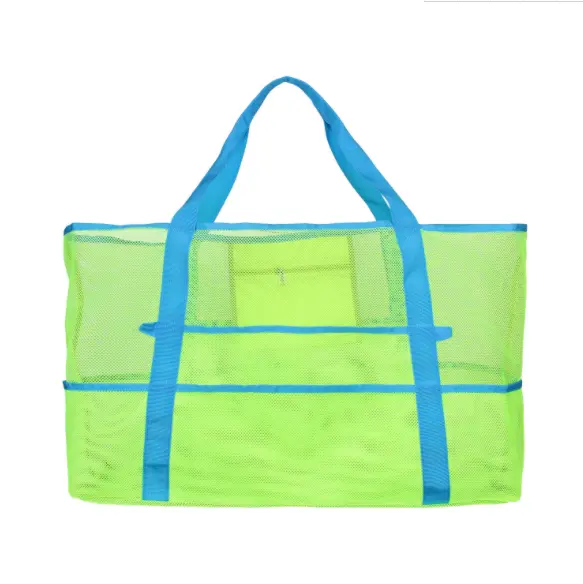 Mehrzweck-Trage tasche 9 Taschen Top Zipper Organizer 42L Extra Schulter gurte Große Mesh Beach Bag