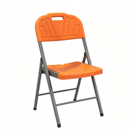 Chaise pliante orange pour hôtel, siège pliant en plastique pour salle de banquet, restaurant, mariage et conférence
