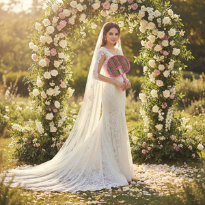 Ventaglio estivo artigianale in paglia di grano, ecologico, a forma di cuore, personalizzabile, bomboniera per matrimonio - Product Image 1