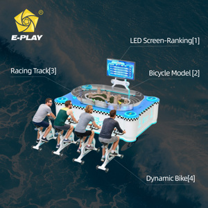 Machine de jeu de course cycliste 4 joueurs Eplay avec LED, jeu d'arcade à monnayeur pour aire de jeux intérieure - Product Image 3