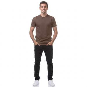 Camiseta de Algodón 100% al por Mayor, Diseño Extravagante Personalizado con Cuello Redondo, Transpirable, Estampada, Ajustada, de Punto Jersey, Tejido de Punto Sólido - Product Image 1