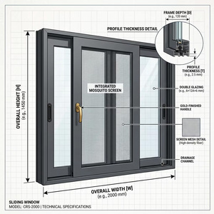 Ventanas oscilobatientes de aluminio con <span class=keywords><strong>mosquitera</strong></span>, diseño <span class=keywords><strong>oscilobatiente</strong></span> <span class=keywords><strong>para</strong></span> casa, villa, cocina, sala de estar - Product Image 5