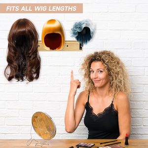 Eco-Friendly Classic/Modern Style Wooden Braided Hair Towel Rack Five Layers Food Grade <b>Vegetable</b> Oil for Home/Wig Shop - Product Image 4