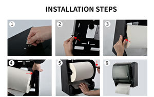 Hotel di lusso supporto <span class=keywords><strong>a</strong></span> parete ABS Waterproof Waterproof Roll nero Jumbo Dispenser carta carta carta carta carta portabottiglie scatola di fazzoletti con lucchetto - Product Image 4