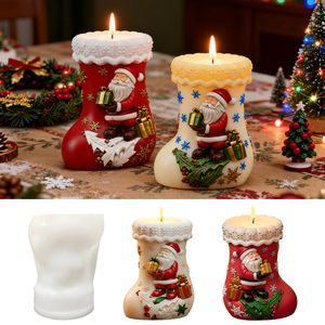 DM1294 <strong>Christmas</strong> Socks Aromatherapy Candle <strong>Silicone</strong> Molds Xmas Boots Soy Wax <strong>Silicone</strong> <strong>Mould</strong> for Home Desk Ornament - Product Image 3