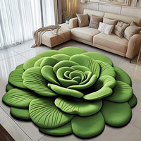 Tapis Oriental Floral Irrégulier Artistique, Tapis de Canapé Antidérapant, Tapis de Sol en Diatomite, Décoration de Sol de Chambre