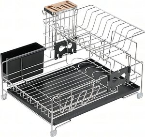 Égouttoir à vaisselle ménager parfait en acier inoxydable à 2 niveaux PF-KA0006 - Product Image 1