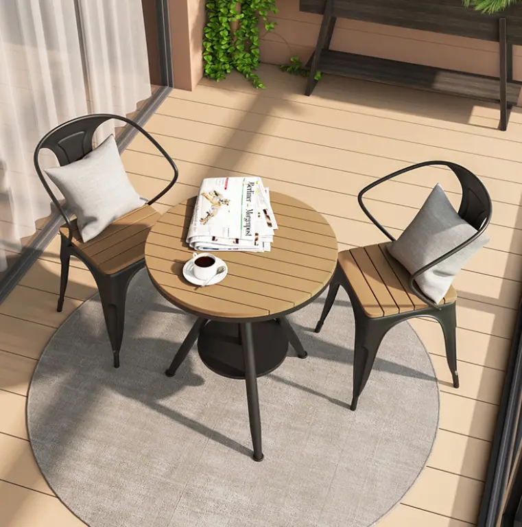 Móveis de pátio ao ar livre conjunto de jantar de alumínio com mesa e cadeira