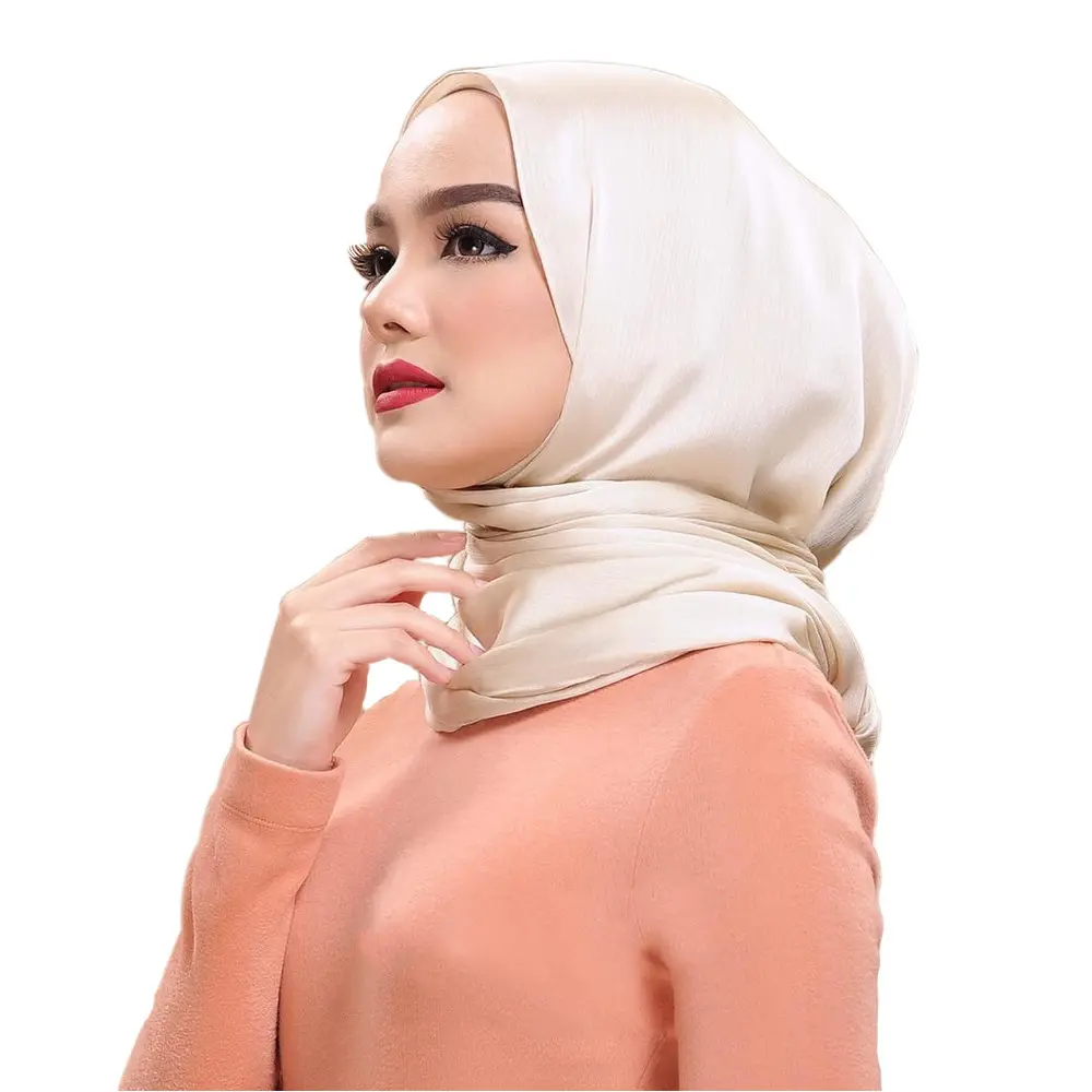 Grosir Syal Hijab Muslim Wanita Satin Sutra Kotak Lembut 38 Warna 90*90Cm