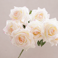 Rose artificielle turque à tige unique, faite à la main, de haute qualité, ultra-réaliste, toucher naturel, aspect hydraté, fleur artificielle naturelle