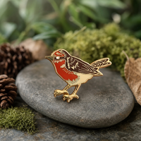 Maßgefertigter Emaille-Pin mit Vogeldesign, Vergoldetes Anstecknadel-Abzeichen für Souvenirs, Reisen und Geschenke, Großhandel mit individuellem Logo-Box-Set