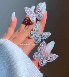 Tecnología con incrustaciones de latón Vintage para boda, fiesta de compromiso, <span class=keywords><strong>Gif</strong></span>, anillo de Luna y estrella de diamantes de imitación de circonita de <span class=keywords><strong>mariposa</strong></span> para mujer - Product Image 2