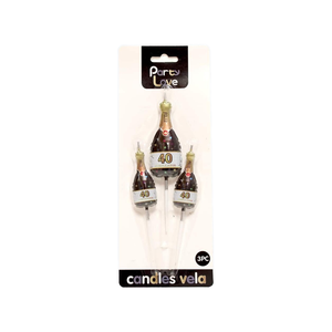 Party Love Happy 40th Birthday para velas para suministros de decoración de pasteles hechos en China - Product Image 1