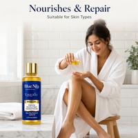 Huile Corporelle Bleue Nila avec Huile de Jojoba, Huile de Rose Musquée, Huile de Graines de Tournesol, Vitamine E, Extrait de Feuille de Lotus – Nourrissante, Éclaircissante, Éclatante