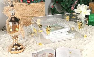 Coffre de rangement décoratif en acrylique transparent personnalisé en gros d'usine avec serrures et poignée - Product Image 6