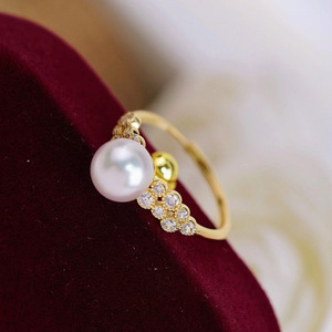 S925 Silver <b>Ring</b> Stand DIY Pearl Accessories 10-12mm Round Beads Simple Silver Jewelry Stand with 10420 <b>Crystal</b> <b>Rings</b> - Product Image 1