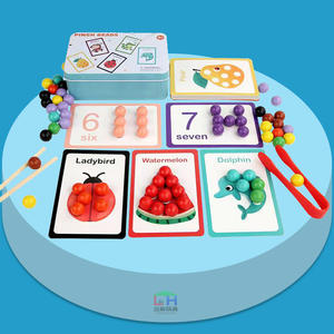 Giocattoli Educativi <span class=keywords><strong>Montessori</strong></span> per Bambini Abbinamento Colori Numeri Sviluppo Cognitivo Infilatura Perline in Legno per Matematica - Product Image 6