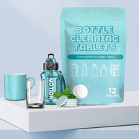 Tablettes nettoyantes effervescentes écologiques de qualité alimentaire multi-usages pour le nettoyage des bouteilles et des tasses, service de logo personnalisé