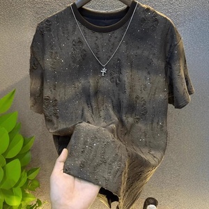 Nouveau T-<span class=keywords><strong>shirt</strong></span> d'été Gypsophile à manches courtes pour <span class=keywords><strong>homme</strong></span> – T-<span class=keywords><strong>shirt</strong></span> décontracté <span class=keywords><strong>slim</strong></span> <span class=keywords><strong>fit</strong></span> style américain - Product Image 4