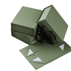 Высококачественные роскошные подарочные коробки с логотипом на заказ, оптовая продажа, магнитная жесткая бумажная складная коробка с лентой