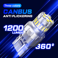 Ampoule LED T10 rouge clignotante pour feux de freinage et feux de position de voiture, compatible S19 T10 1156 1157 T15 3157 7440 7443