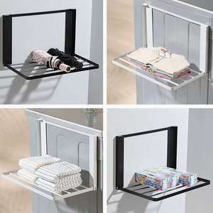 Étagère à linge longue en métal magnétique pour salle de bain, pliable, rangement pour vêtements, côté réfrigérateur, côté machine à laver - Product Image 3