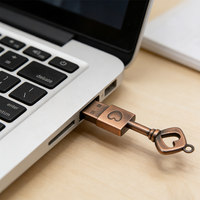 Clé USB 2.0 portable en métal vintage en forme de clé, 8 Go et 128 Go, conservation des données pendant 10 ans, garantie 1 an, nouveau cadeau de mariage