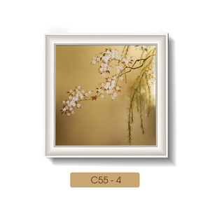 Pintura de Paisaje en Hoja de Oro Hecha a Mano en Vietnam, Arte de Pared de Lámina Metálica de Lujo, OEM ODM, Decoración para Hotel, Villa u Oficina, Modelo C55-4 - Product Image 1