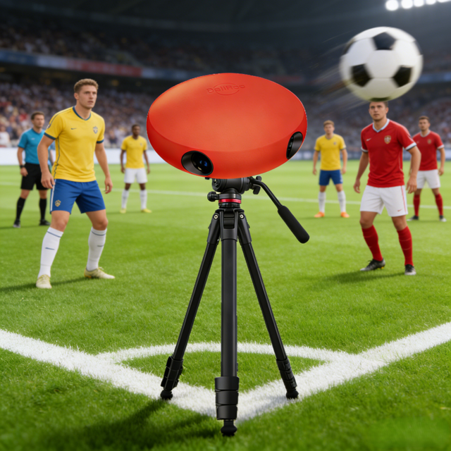 Football Camera with AI Tracking Night Vision Waterproof 128GB Wide Angle Remote Controller Live Streaming for Soccer Teams