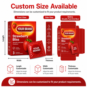 <span class=keywords><strong>Caja</strong></span> <span class=keywords><strong>de</strong></span> Cartón para <span class=keywords><strong>Condones</strong></span> con Impresión Personalizada, Diseño <span class=keywords><strong>de</strong></span> Fresa, Paquete <span class=keywords><strong>de</strong></span> 3 Piezas, <span class=keywords><strong>Caja</strong></span> <span class=keywords><strong>de</strong></span> Papel para <span class=keywords><strong>Condones</strong></span> Lubricados, Exhibición para Venta al por Menor - Product Image 4