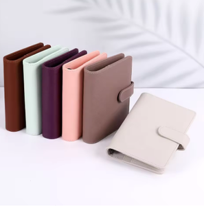 BLACK/GOLD/SILVER-<b>RING</b> Best 26-Color Leather A6 Budget <b>Binder</b> Thermal Binding Hardcover Bill Organizer / Back-to-School Gift - Product Image 1