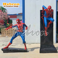 Statue de super-héros personnalisée en fibre de verre, sculpture de Spiderman grandeur nature
