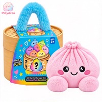 Jouet en peluche de Noël en forme de boulette avec boîte de cuisson vapeur de 15 cm, styles Père Noël, Bonhomme de neige, Bao, animaux en peluche anti-stress et moelleux
