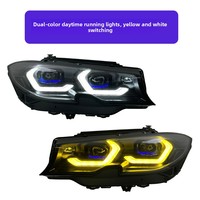 Ensemble de phares LED de style laser pour BMW Série 3 G20 G28 2019-2021, modifié OSS Spoon DRL, double couleur blanc jaune