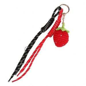 Fashion Knitted Yarn Crocheted Braided Rope Fruit Keychain Colorful Knot Rope Pendant <b>Bag</b> Decoration Fruit Accessory <b>Gift</b> - Product Image 4