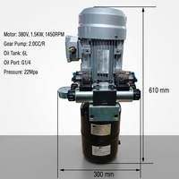 Unidad de Potencia Hidráulica Lift Brand DC12V/24V 1.5KW, Bomba de Engranajes 2.0CC/R, 22Mpa, Válvula Solenoide Doble, Mini Sistema Hidráulico, Tanque de 6L