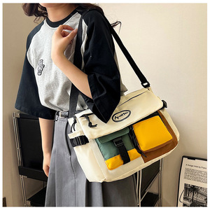 Nuova Borsa a Tracolla Trendy di Marca con Contrasti di Colore per Uomo <span class=keywords><strong>e</strong></span> Donna, Design Casual Sportivo <span class=keywords><strong>e</strong></span> Cool, Borsa in Tela Multicolore - Product Image 5