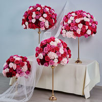 Hoogwaardige, duurzame, luxe zijden rozenrode bloemen bruiloft centerpiece tafeldecoraties bloemstukken kunstbloemen