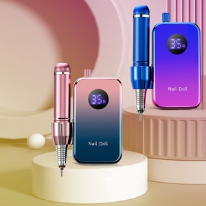Venta al por mayor de fábrica Color degradado 35000RPM Máquina de uñas portátil Manicura Pedicura Taladro eléctrico inalámbrico para uñas Recargable - Product Image 2