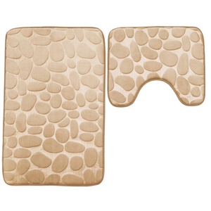 Stone Bath Mat Microfiber Non-Slip Cobblestone Embossed Mat Anti-Slip Bath Basin Bathtub Side <b>Floor</b> Rug Shower Room - Product Image 5